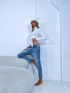 White VIENTOŅA bodysuit with high collar H73